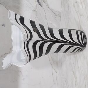 MAKORA ZEBRA ART HAND BLOWN GLASS VASE NEW 15"